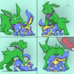  absurd_res anal anal_penetration animal_genitalia animal_penis anus balls canine_penis comic cum cum_in_ass cum_inside eeveelution fan_character feral feral_on_feral fur glitch_jolteon green_fur hi_res jolteon knotting livesinabag male male/male neopets nintendo oral penetration penis pok&eacute;mon pok&eacute;mon_(species) rimming sex video_games xweetok 