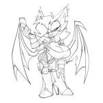  1:1 big_breasts bigdad breasts chiropteran cleavage clothed clothing female gloves hair hair_over_eye high_heeled_boots looking_at_viewer mammal monochrome rouge_the_bat simple_background sonic_(series) wings 