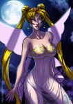  bishoujo_senshi_sailor_moon blonde_hair blue_eyes breasts dress highres large_breasts long_hair moonlight nipples princess_serenity pussy sailor_moon see-through self_upload uncensored usagi-san 