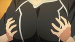  1girl animated animated_gif breast_grab breast_squeeze breasts erect_nipples erect_nipples_under_clothes genderswap grabbing groping highres large_breasts maken-ki! maken-ki!_two nipple_squeeze nipples ooyama_takeko ooyama_takeru self_fondle takami_akio xebec 