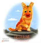  canid canine canis cryptid-creations domestic_dog food food_creature lasagna mammal sky solo 