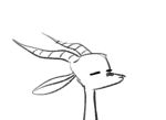  2018 2d_animation ambiguous_gender animated antelope anthro bovid death dialogue english_text explosion facial_markings fuel_(artist) fuel_(character) gazelle greyscale horn mammal markings monochrome simple_background text white_background 