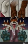  2019 3_heads animal_genitalia animal_penis anthro anthro_to_taur big_penis breath canid canine canine_penis city claws comic erection fangs fox growth huge_penis macro male mammal masturbation mid_transformation multi_arm multi_head multi_limb multifur mutation orgasm panting paws penile penis precum smile snout solo species_transformation spirit_dancer thewanderingfox tongue tongue_out transformation transformation_sequence were yellow_eyes 