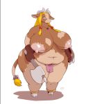  1girl blonde_hair brown_eyes fat fundoshi furry japanese_clothes long_hair solo woory 
