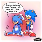  2019 animated anthro clothing english_text eulipotyphlan featureless_crotch footwear green_eyes hedgehog hi_res male mammal sitting sonic_(series) sonic_movie sonic_the_hedgehog text the_lost_swede 
