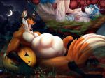  anthro belly big_belly breasts candy candy_corn canid canine digestion digital_media_(artwork) duo female female_prey food fox fruit halloween helaviskrew holidays internal looking_at_viewer male male/female male_pred mammal nipples nude open_mouth oral_vore plant pumpkin saliva stomach stomach_acid tongue vore 