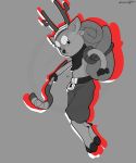  2019 absurd_res angry anthro antlers backpack belt capreoline cervid cervine clothed clothing digital_media_(artwork) digitigrade eyewear fur goggles hi_res holding_object horn invalid_tag lock looking_at_viewer male mammal melee_weapon pants reindeer rope scarf simple_background solo staff theflerffyburr weapon 