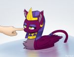  2019 amber_eyes disembodied_hand felid female feral friendship_is_magic hankofficer hi_res mammal my_little_pony mythology solo sphinx sphinx_(mlp) unamused water wings 