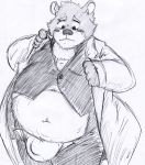  absurd_res belly blush bulge clothing hi_res jambavan lab_coat lacimehc male mammal open_pants overweight solo tokyo_afterschool_summoners underwear undressing ursid video_games 