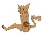  2019 4:3 5_fingers alpha_channel anthro basitin breasts casual_nudity chest_tuft convenient_censorship digital_media_(artwork) digitigrade eyebrows eyelashes featureless_breasts female fur hair happy humanoid_hands long_hair looking_at_viewer madelyn_adelaide mammal nude pawpads signature simple_background sitting small_breasts smile solo spread_legs spreading tan_fur transparent_background tuft twokinds webcomic wolfie-pawz 