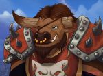 2019 anthro armor blizzard_entertainment bovid bovine bust_portrait horn male mammal nakoo portrait sketch tauren video_games warcraft 