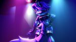  16:9 2019 3d_(artwork) anthro backpack big_breasts bracelet breasts canid canine clothing digital_media_(artwork) dj eyewear female fox fur glasses gloves headphones jewelry legwear mammal paladins pepper_(paladins) purple_fur ring saimon socks solo sunglasses 