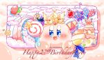  balloon birthday blue_eyes cake candy food fork gooey heart kirby kirby_(series) lollipop maxim_tomato nintendo qb_smith spoon star waddle_doo 