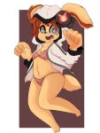  anthro bra clothed clothing female hi_res lagomorph leporid mammal open_mouth oumseven panties rabbit solo tongue underwear 