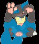  &lt;3 &lt;3_eyes 2019 3_toes absurd_res animal_genitalia animal_penis anthro anus backsash balls blue_fur blush butt canid canine canine_penis claws digital_media_(artwork) feet fur hair hi_res hindpaw knot looking_at_viewer lucario male mammal nintendo one_eye_closed pawpads paws penis perineum pok&eacute;mon pok&eacute;mon_(species) presenting presenting_anus red_eyes simple_background sketch solo spread_anus spread_legs spreading toe_claws toe_curl toes video_games 