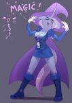  2019 abdominal_bulge absurd_res anthro anthrofied blush boots bottomwear breasts chrysalisdraws cleavage clothed clothing dialogue english_text equid female footwear friendship_is_magic hi_res horn mammal my_little_pony skirt solo text trixie_(mlp) 