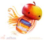  apple cnidarian cryptid-creations food food_creature fruit jar jellyfish marine medusozoan plant smile solo 
