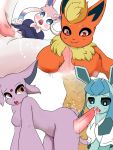  anthro anthrofied big_breasts breasts clothed clothed_sex clothing digital_media_(artwork) disembodied_penis duo eeveelution espeon female flareon glaceon hi_res licking male male/female multiple_images nintendo nipples nude oral oumseven penile penis penis_lick pok&eacute;mon pok&eacute;mon_(species) pussy sex solo_focus sylveon titfuck tongue tongue_out video_games 