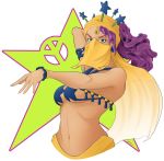  1girl aimple_background body earrings headdress jewelry jjba jojo_no_kimyou_na_bouken midler pasties solo star_pasties upper veil wrist_cuffs 