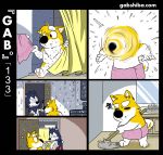  bau_husky blue_fur briefs canid canine canis cleaning clothing comic domestic_dog fur gab_shiba gabshiba husky male mammal mop nordic_sled_dog nude post_shower shiba_inu siberian_husky spitz tasteful_nudity towel underwear wet white_fur yellow_fur 