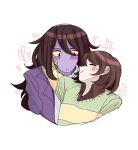  &lt;3 2019 anthro blush clothed clothing deltarune digital_media_(artwork) eyes_closed female hair hi_res human kris_(deltarune) male mammal reptile scalie simple_background smile susie_(deltarune) tiki49728_(artist) video_games yellow_sclera 