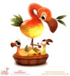  avian basket bird cryptid-creations flamingo food food_creature group mango 