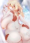  absurd_res belly big_breasts big_butt blush bovid bovine breasts butt cattle female ginko0101 hi_res horn kemono looking_at_viewer mammal nipples overweight overweight_female rear_view shower 
