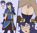  2boys all_fours anal artist_name ass blush clothed_sex colorized crossdressing doggystyle dross fire_emblem fire_emblem:_kakusei from_behind hair_ornament long_hair lucina lucina_(cosplay) male_focus marth moaning motion_lines multiple_boys nintendo open_mouth pants_pull penis sex signature simple_background smile testicles third-party_edit trap uncensored yaoi 