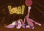  basketball birchly bra clothing female lagomorph leporid lola_bunny looking_at_viewer looney_tunes lying mammal rabbit smile solo sport sports_bra underwear warner_brothers 