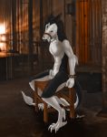  absurd_res angry bdsm belt bindings binds blush bondage bound cage cell chastity chastity_cage discipline eldingo_(artist) frustration gag hi_res hogtied inmate male muzzle_(disambiguation) prison punishment restraints sergal submissive 