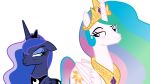  16:9 absurd_res angry annoyed blue_eyeshadow crown equid eyeshadow female friendship_is_magic hi_res horn jewelry makeup mammal my_little_pony necklace princess_celestia_(mlp) princess_luna_(mlp) sibling sister sisters sketchmcreations tiara vector winged_unicorn wings 