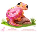  amphibian cryptid-creations doughnut food food_creature newt salamander_(amphibian) solo 