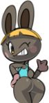  2019 animal_crossing anthro bonbon_(animal_crossing) butt female lagomorph looking_at_viewer mammal nintendo simple_background smile solo video_games vilepluff white_background 