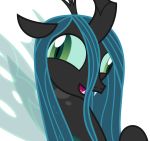  absurd_res changeling derp_eyes fangs friendship_is_magic green_eyes green_hair hair hi_res horn my_little_pony portrait queen_chrysalis_(mlp) sketchmcreations slit_pupils vector 