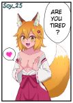  absurd_res animal_humanoid blonde_hair breasts canid canid_humanoid canine canine_humanoid clothing female flower fox_humanoid hair haori hi_res humanoid japanese_clothing mammal plant scy_25 senko-san sewayaki_kitsune_no_senko-san simple_background solo text white_background yellow_eyes 