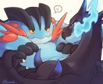  &lt;3 alasurth amphibian blush charizard fire mega_charizard mega_charizard_x mega_evolution mega_swampert nintendo pok&eacute;mon pok&eacute;mon_(species) scalie swampert video_games yellow_sclera 