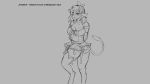  16:9 2019 anthro big_breasts blush bovid bovine breasts cattle changeling_tale clothing female freckles grey_background hair horn mammal marion_(changeling_tale) monochrome simple_background smile solo standing teats udders watsup 