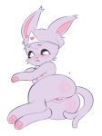  3_toes anus blush breasts butt butt_focus eeveelution espeon eyelashes eyeshadow female forked_tail fur hi_res makeup nintendo nipples nude pawpads pink_pawpads pok&eacute;mon pok&eacute;mon_(species) purple_fur pussy rear_view small_breasts snout softyokai solo thin_tail toes video_games 