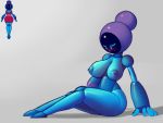  2018 4:3 absurd_res big_breasts blush breasts dibujosv12 digital_media_(artwork) female hi_res machine mature_female nipples not_furry nude robot screen simple_background solo thick_thighs 
