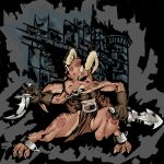  1:1 absurd_res clothed clothing crossover darkest_dungeon female game_(disambiguation) hi_res horn kobold loincloth lugen_kobold medieval piko rogue solo video_games 