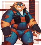 2019 anthro bulge chance_furlong clothed clothing domestic_cat dsharp_k felid feline felis fingerless_gloves fully_clothed gloves hanna-barbera male mammal mask patreon smile solo swat_kats whiskers 