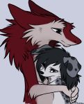  2019 anthro aseethe black_nose black_spots canid canine canis digital_media_(artwork) domestic_dog fur mammal red_fur sergal spots spotted_fur white_fur 