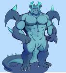  abs claws crystal_dragon dragon fangs hi_res invalid_tag male muscular navel nipples radcanine reptile scalie slit spikes wings 