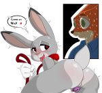  &lt;3 &lt;3_eyes anthro anus bent_over blush breath butt canid canine collar dialogue disney drooling english_text female fox hi_res inviting judy_hopps lagomorph leash leporid looking_back mammal masturbation nick_wilde open_mouth pururing pussy rabbit saliva short_stack smile solo_focus sweat text tongue tongue_out vibrator_in_pussy zootopia 