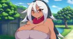  big_breasts blush breasts female huge_breasts mastergodai solo 
