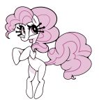  digital_media_(artwork) enookie equid equine female feral friendship_is_magic fur hair hi_res horse looking_at_viewer mammal monochrome my_little_pony pink_fur pink_hair pinkie_pie_(mlp) pony smile solo white_backgound 