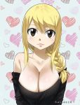  1girl bare_shoulders blonde_hair breasts cleavage fairy_tail gaston18 highres large_breasts lucy_heartfilia tagme 