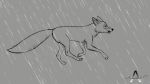  16:9 absurd_res animated animator617 canid canine dark fox hi_res mammal raining running 