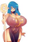  big_breasts breasts cleavage clothed clothing doxy elf female hi_res huge_breasts humanoid pussy staff translucent translucent_clothing 