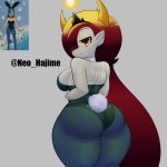  big_butt breasts bulma bunny_costume butt cleavage clothed clothing costume demon dragon_ball eyelashes female hair hair_over_eye half-closed_eyes hekapoo horn horned_humanoid humanoid legwear long_hair looking_at_viewer mammal neo_hajime red_hair side_boob solo star_vs._the_forces_of_evil thick_thighs white_skin 
